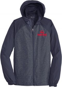 Heather Hooded Wind Jacket, True Navy